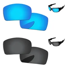 Черный серый и голубой лед 2 пары Поляризованные Сменные линзы для масляных барабанов Солнцезащитные очки Рамка UVA и UVB Защита