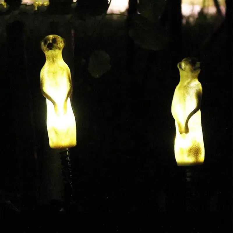 

4pcs LED Solar Energy Resin Mongoose Lawn Lights Waterproof Garden Lamps New Year Christmas No Wiring Lighting Decoration