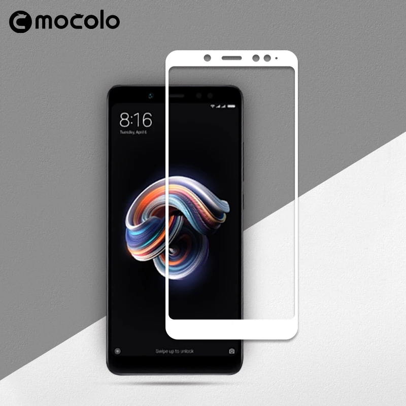 2 шт. полноэкранная защита Mocolo Redmi Note 5 из закаленного стекла клеевая стеклянная