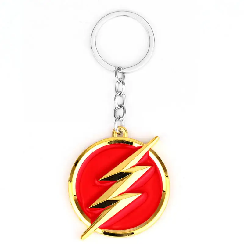 SG ТВ шоу флэш логотип брелки подвески Высокое качество Красный Желтый Shazam Flash Lightning металлический брелок для машины мужские модные подарки - Цвет: Серый