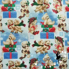 100*110 см веселый рождественский медведь ткань Лоскутная набивная хлопковая ткань для ткани детский матрас, домашний текстиль