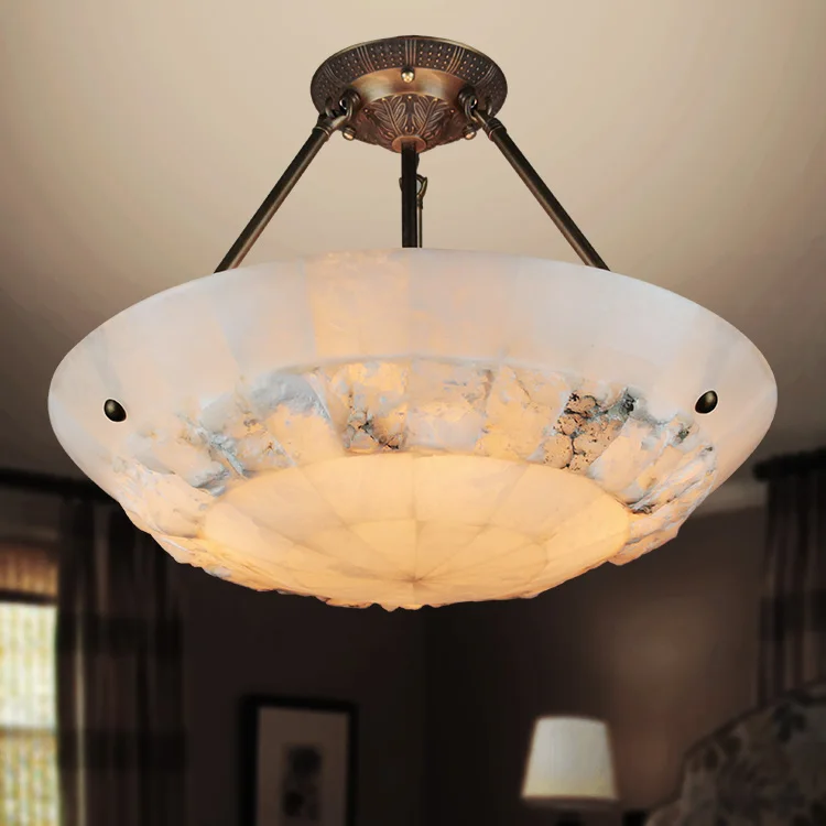 

Natural marble pendant lights creative bedroom living room study single head villa aisle corridor pendant lamp D50/60/70/80CM ZA