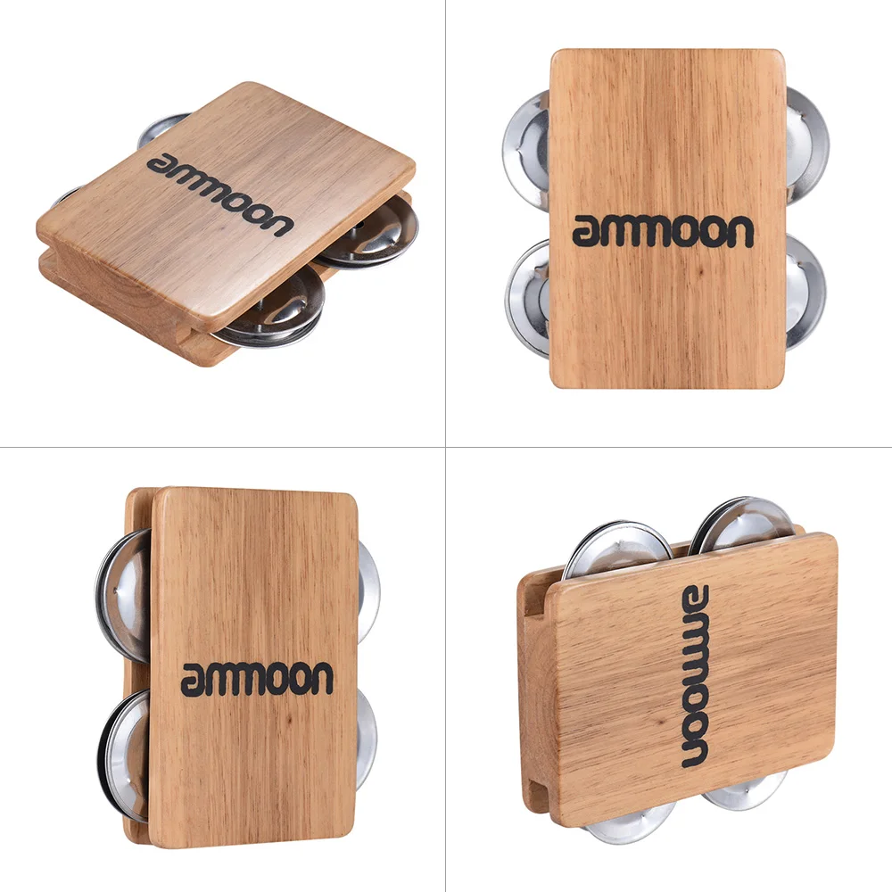 Ammoon Cajon коробка барабан спутником аксессуар 4-колокол», «Jingle Castanet для упаковки крема для рук, ударные инструменты
