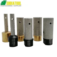 SHDIATOOL 1pc Dia 10/20/25mm Vacuum Brazed Diamond finger bits With 5/8-11 or M14 Thread Enlarge shape round bevel existing hole