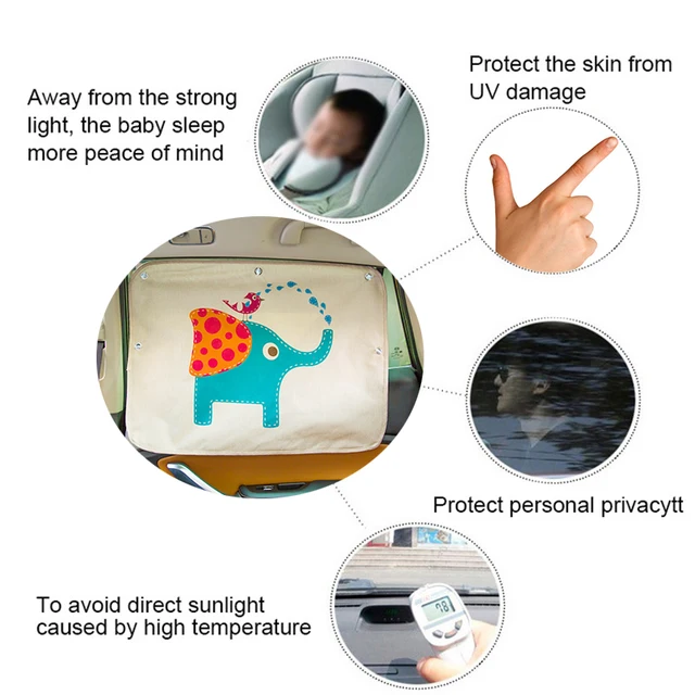 Universal Car Side Window Sunshade Curtain Summer Adjustable Solar Sun Visor for Baby Solar UV Protection Sheets for Kids