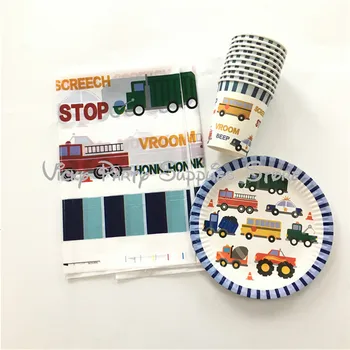 

21pcs/lot Creative Blue Cartoon Cars Theme Disposable Party Tableware Set Birthday Baby Shower Party Decoration Supplies