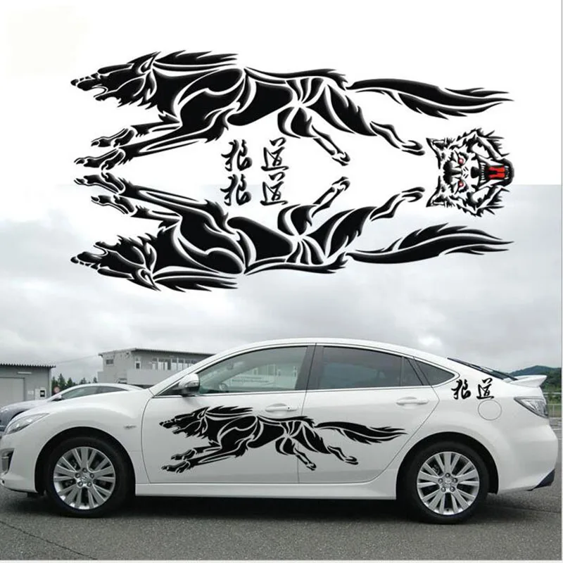 

Dengyao 1 Set Car Styling Wolf Totem Car Sticker Auto Body Side Wolf Decal Emblem Vinyl Decorative Personality Sticker