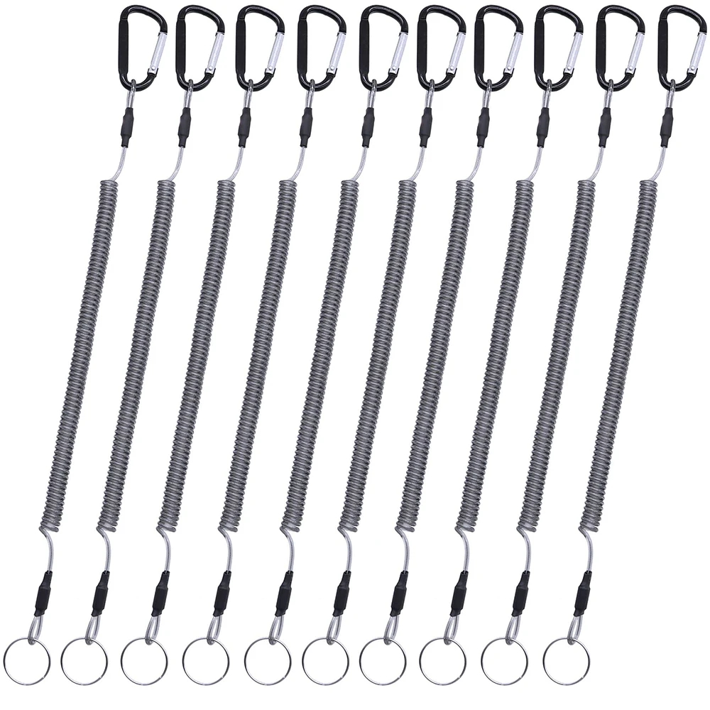 

1PC 1.5M/1M telescopic Fishing Lanyards Camping ropes carabiner secure lock Fishing Rope accessories