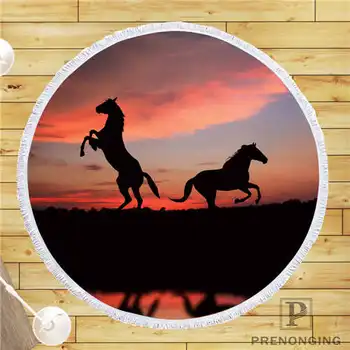 

Custom DIY Customized Microfiber Fabric horse (1)@ Round Beach Blanket Towel Printed on Demand 150cm #19-01-28-77