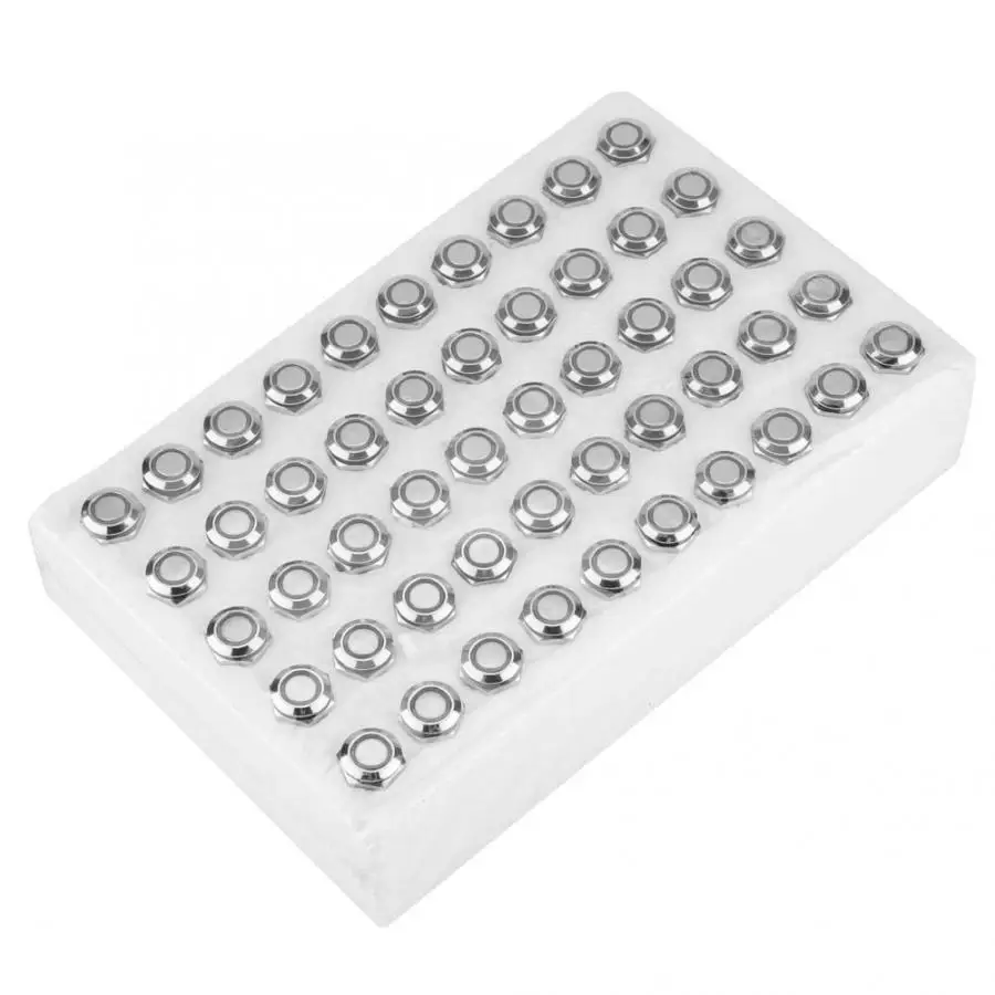 

Switch Interruptor 50pcs Metal Momentary Push Button Switch Auto Reset Flat Head 24V LED Light 4-Pin Micro Switch new style