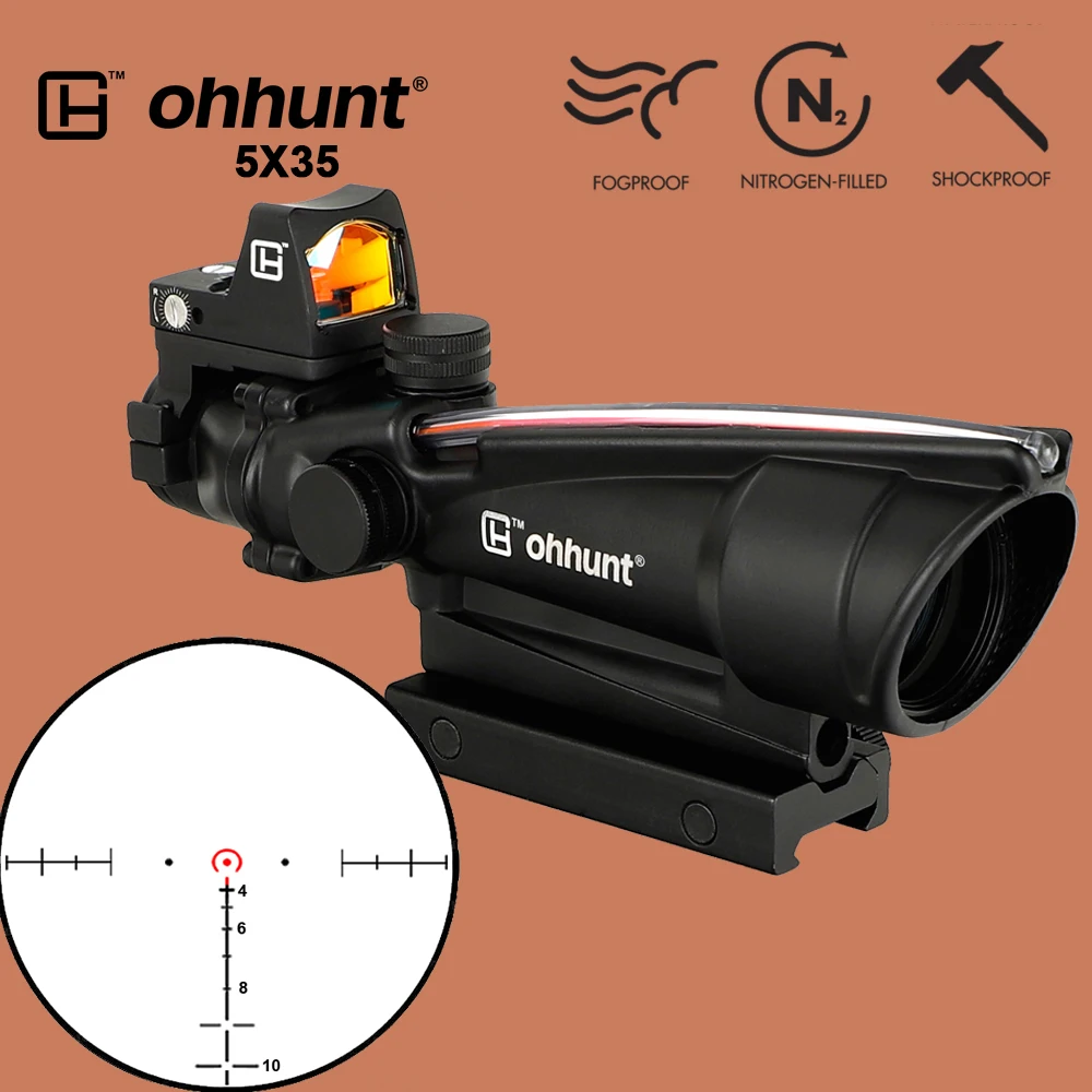 Ohhunt 5X35 Охотничья реальная фотосессия BDC сетка в форме подковы тактический