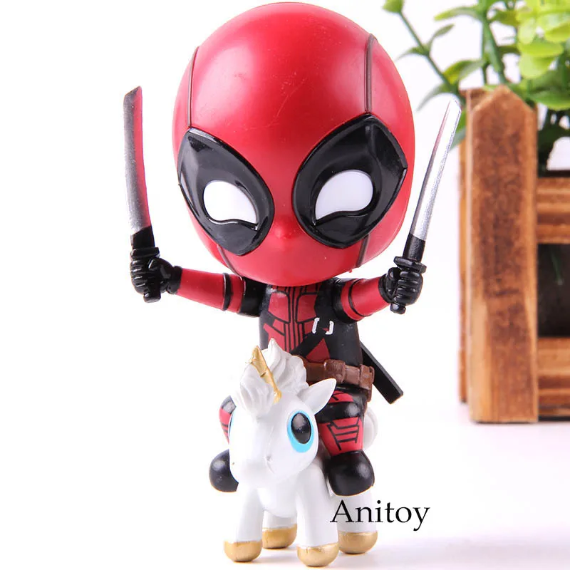 S Bobble-Head Hot Toys COSB511 Deadpool 2 Deadpool Unicorn Riding Cosbaby