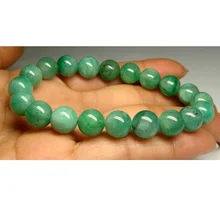 Высокое качество натуральный зеленый изумруд стрейч браслет круглые бусины 9,5 мм Изумрудный бисер Подходит для ювелирных изделий DIY 02202