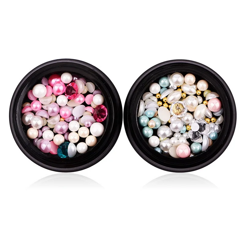 

1Box Multi Size Imitation Pearls Nail Accessories Shining Crystal Beads Nail Art Decorations for Nails Manicure Beauty Tools 3D