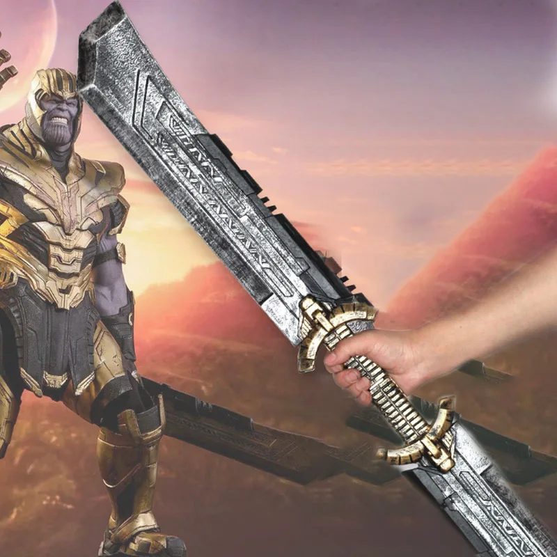 

Length 1.1m Thanos Double-edged Sword Cosplay Avengers 4Endgame Infinity Gauntlet Halloween Props Collection action figure toy