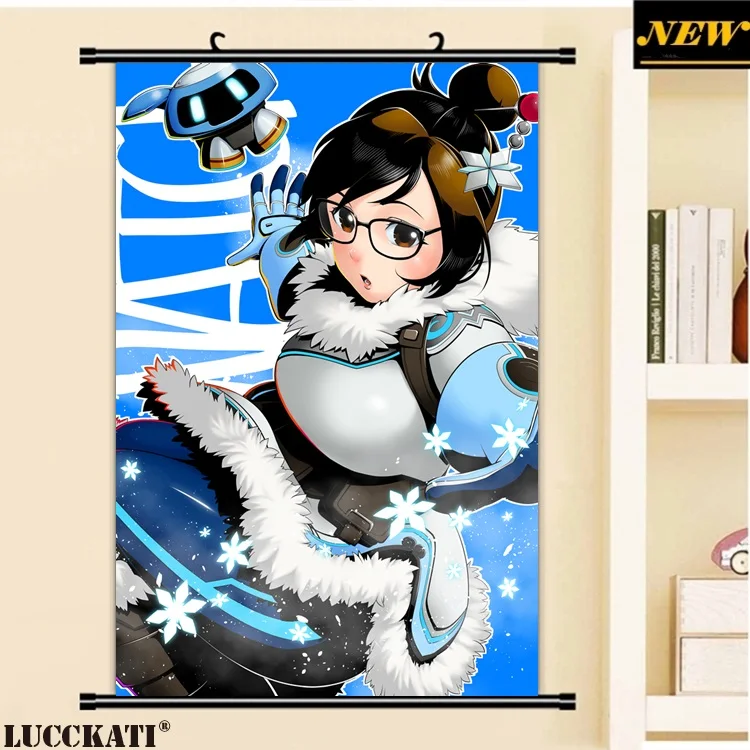 

40X60CM Overwatch (video game) mei bodysuit loli cameltoe cartoon anime art wall picture mural scroll canvas painting poster