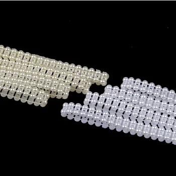 

2Metersl Double Row Pearls White/Ivory Cotton Line Pearls Beads Chain Garland For Flowers Wedding Party Decoration