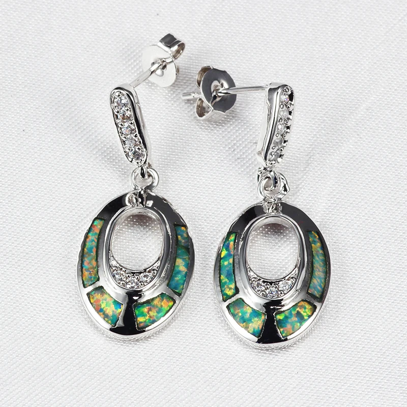 

Elegant OL Style Green Blue Opal Sea Blue Stud Earrings for Girl Women Hot Sale Fashion ER337