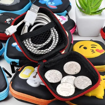 

Cute Wallet Cartoon Silicone Coin Purse Rectangle Headset Holder Case Gift Kids Coin Key Mini Wallets