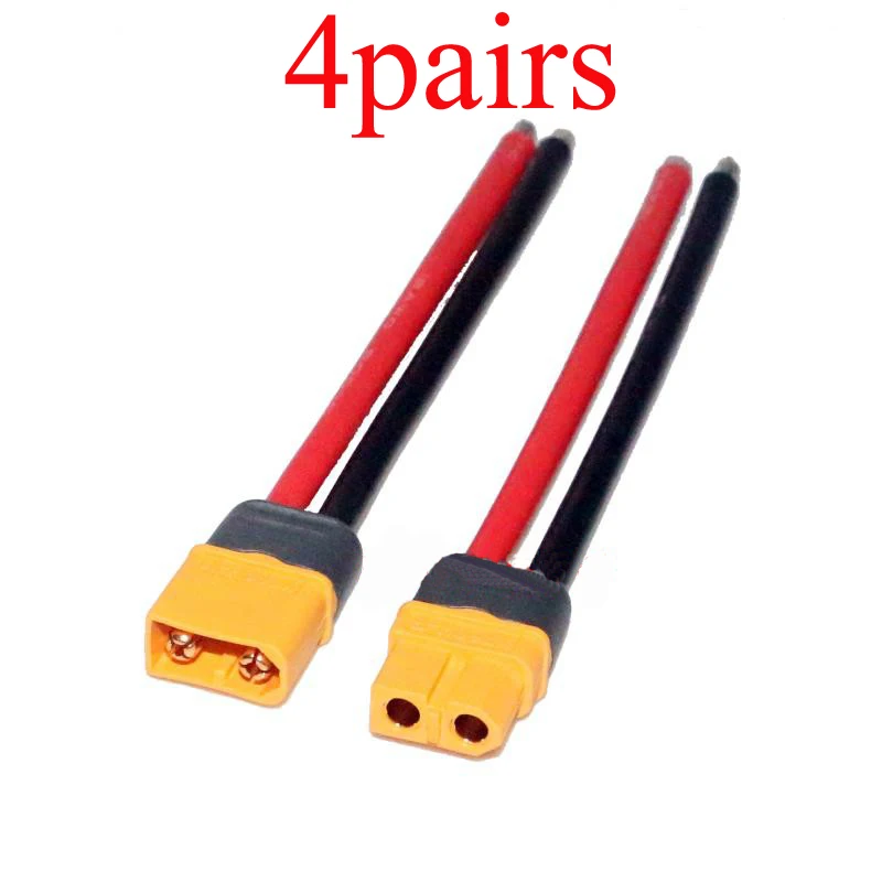 3 Adaptadores Conversión XT30 A XT60 - 10cm Cable Silicona 18AWG - Perfectos Para Drones Y Modelos RC