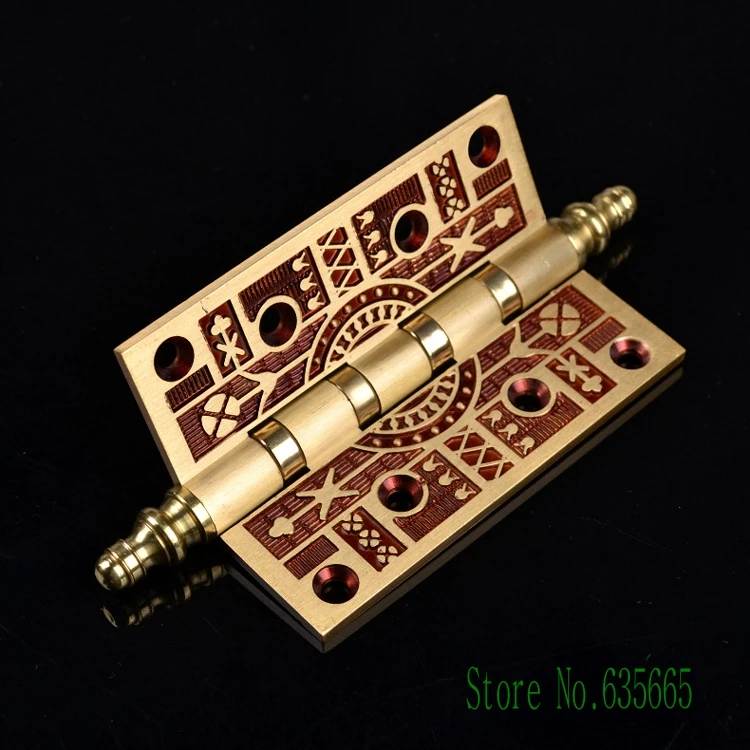 Luxury Elegant Antique Gold Solid Copper Door Hinge Heavy Duty Hinges