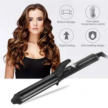 32 мм щипцы для завивки волос профессиональные щипцы для завивки Турмалин керамические щипцы для завивки волос Волшебная большая волна Кудри Инструменты для укладки волос 35
