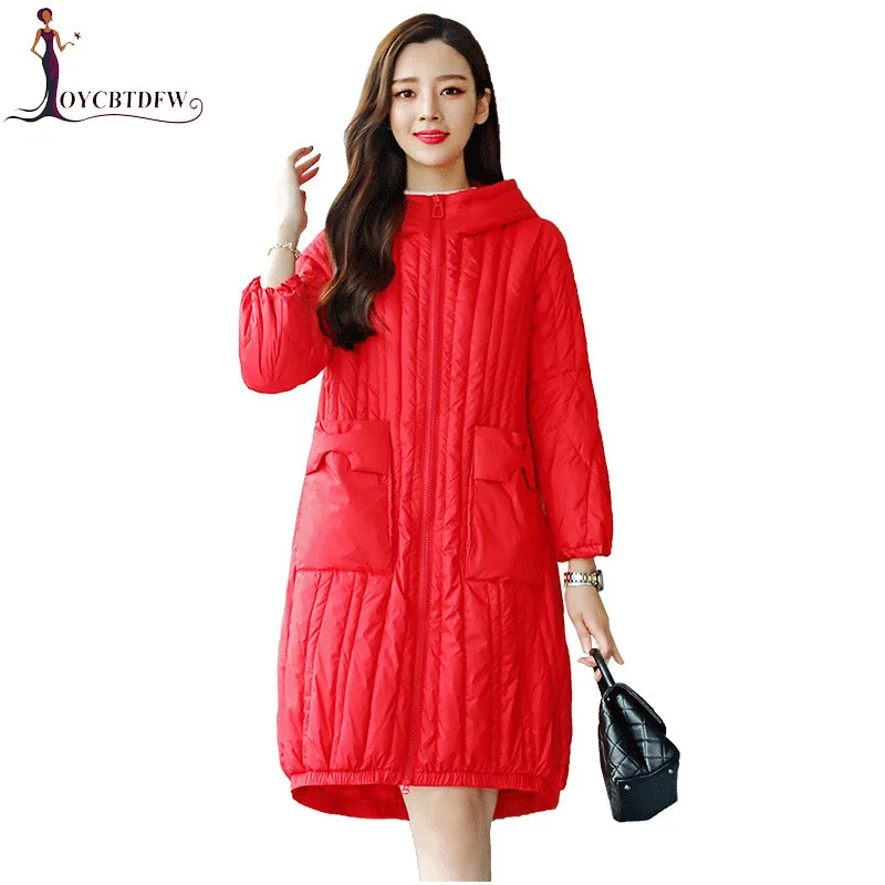 

Winter Women Down Jacket 2019 New Fashion Warm Hooded Overcoat Solid color Female Jacket Medium long White Duck Down Coat DD0853