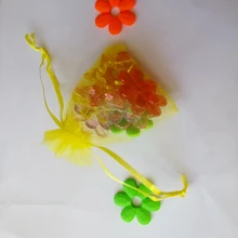 100 шт 10*15 см желтая подарочная Сумка из органзы стенд для ювелирных украшений сумки мешок шнурок для браслета/ожерелья Мини мешок пряжи
