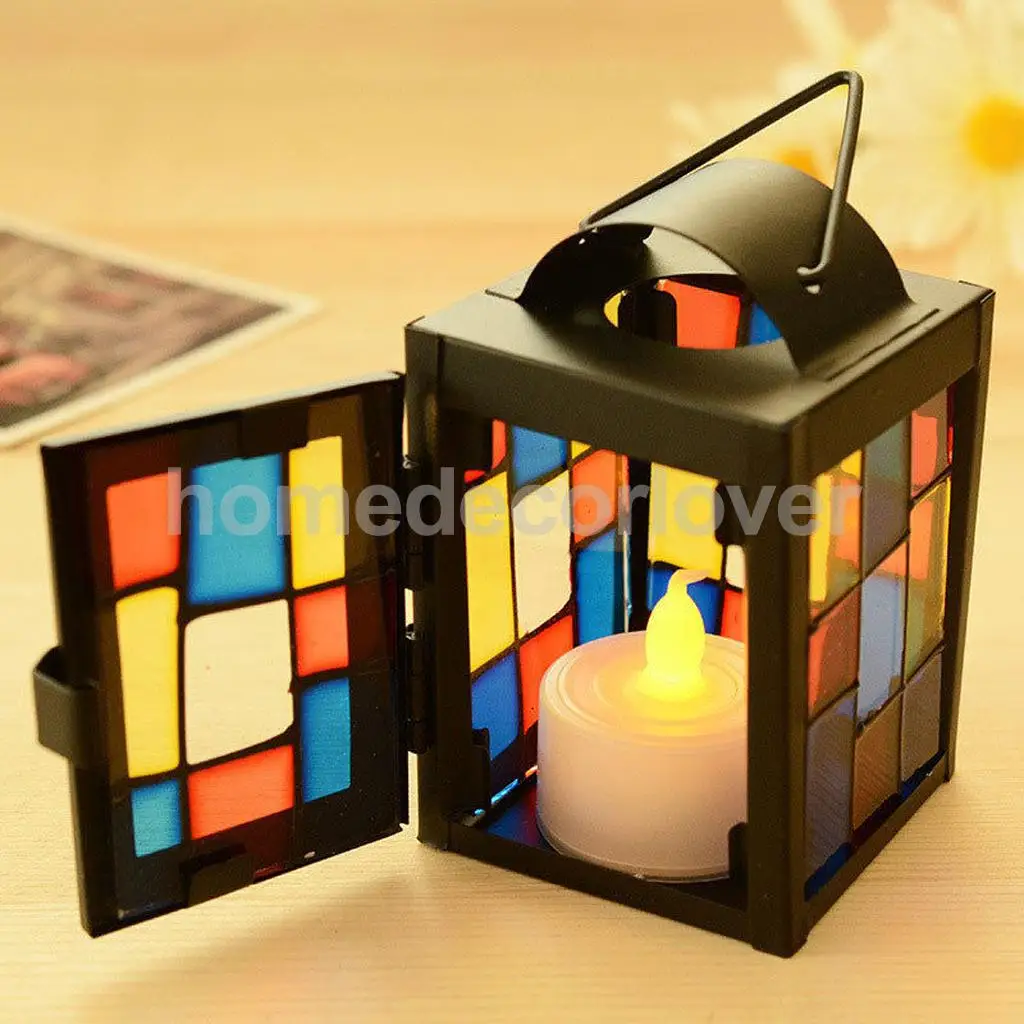 Mosaic Glass Wall Hanging Lantern Tea Light Candle Holder Weddings Festivals Holidays Events Christmas
