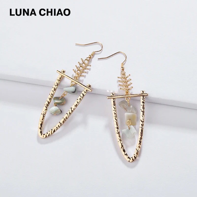Женские серьги-подвески LUNA CHIAO серьги из натурального амазонита лабрадорита и