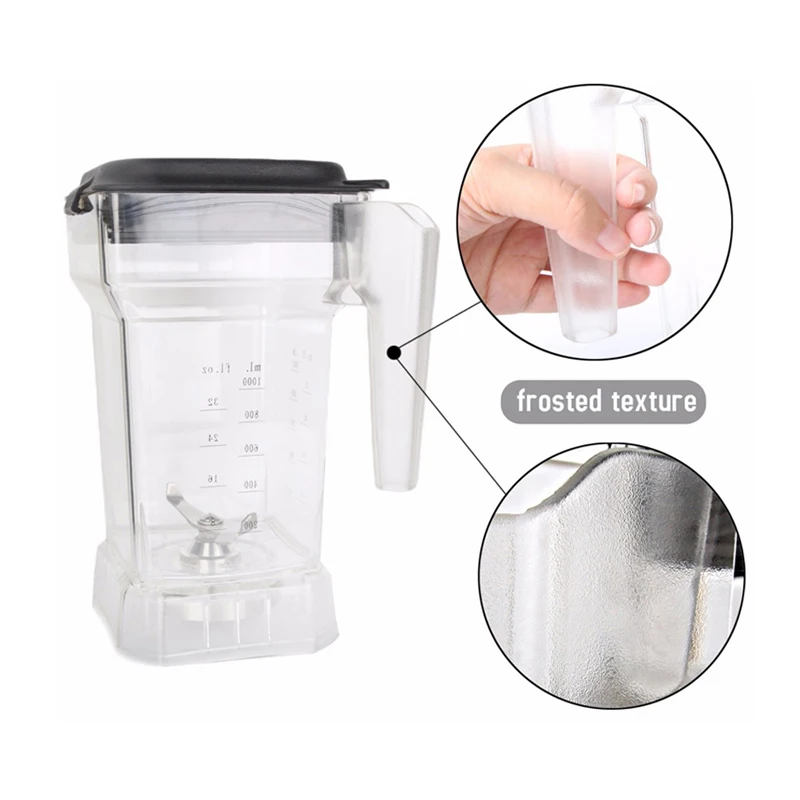 

1-1.5L Capacity Square Container Jar Jug Pitcher Cup Bottom With Serrated Blades Lid For Commercial Blender BD-9001 Spare Parts
