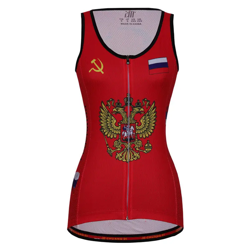 

ZM Women National Flag Print Cycling Vests Summer Sleeveless Breathable Cycling Jersey Outdoor Bike Bicycle Riding Cycling Cloth