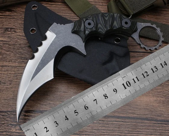 Дешево Керамбитовый нож G10 ручка 5 мм 60HRC D2 стальное лезвие к Оболочка Отдых EDC инструмент выживания разведка карман Подарочный нож