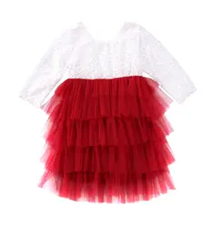 Очаровательны Платье принцессы для маленьких девочек кружевное платье с открытой спиной с цветочным принтом вечерние платья для подружки