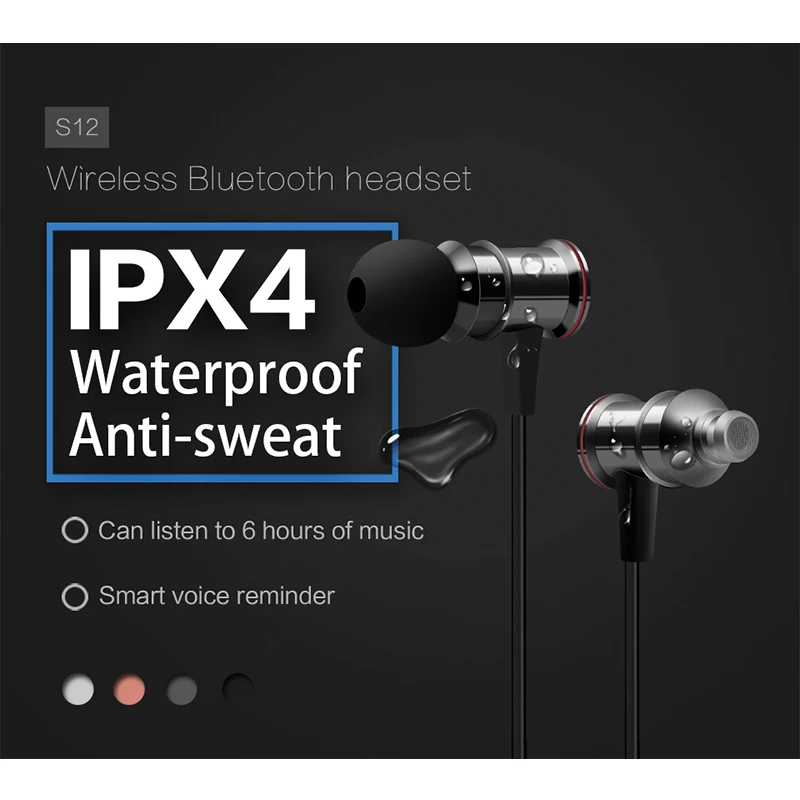 IPX4 наушники с защитой от пота Sowak S12 + bluetooth 4 1 Беспроводная Спортивная стерео