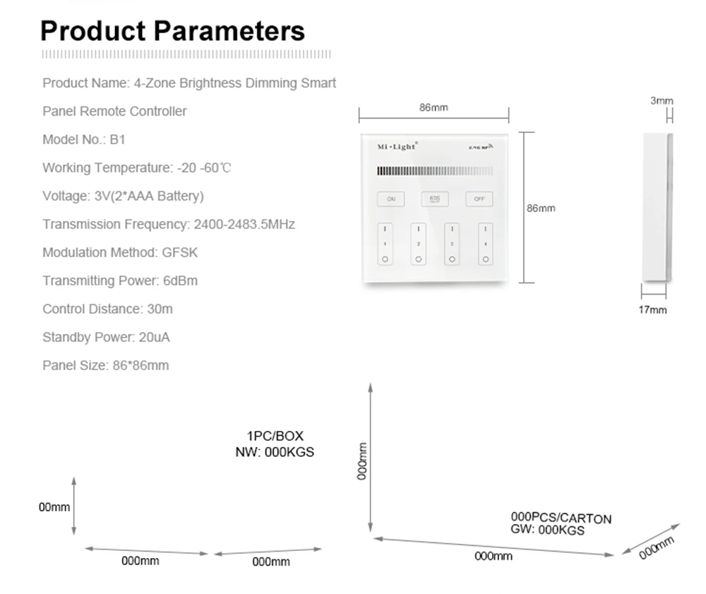 Milight WI-FI IBOX1 светодиодный контроллер 2,4G B1 Touch Панель удаленного FUT036 CW/WW один Цвет Led диммер DC12-24V