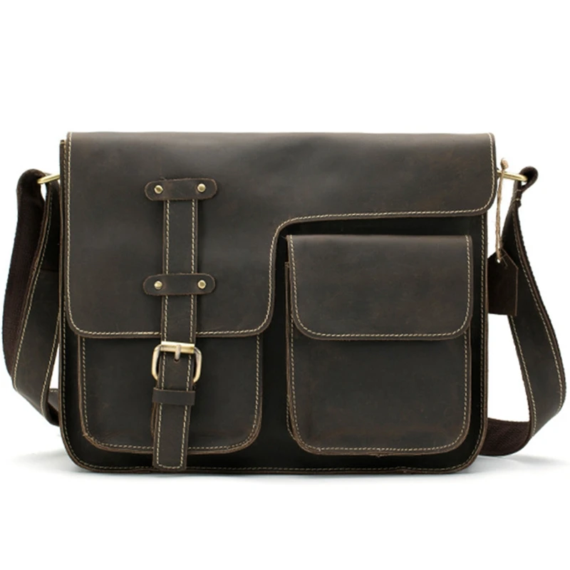 

AUAU-MVA Messenger Bag Men's Shoulder Bag Men's Bag Crazy Horse Men's Men's Vintage Messenger Bag Tote 1050