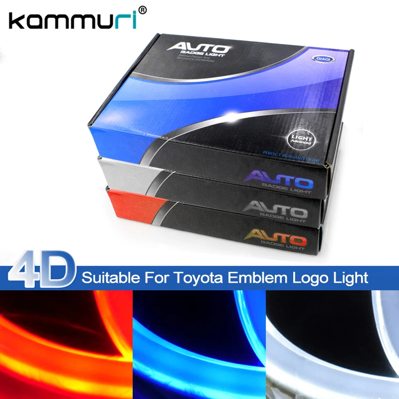 

KAMMURI Car Styling 4D Cold light Badge Logo Light for Toyota RAV4 Corolla Yaris Camry Reiz Before Rear Emblem Logo Light