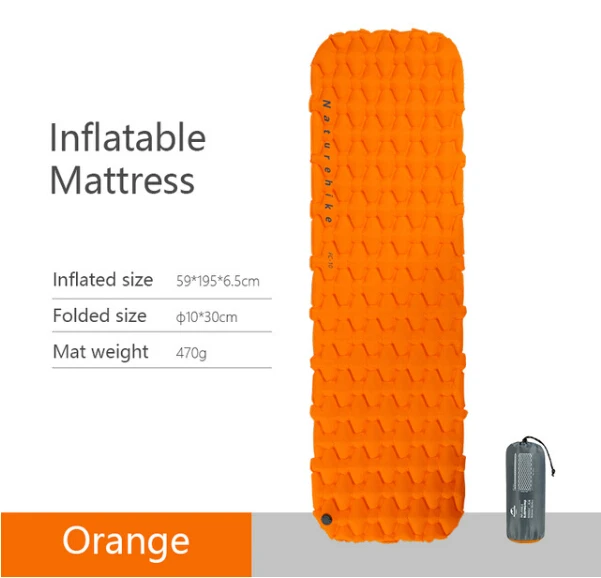 Naturehike нейлоновый ТПУ коврик для сна легкий влагостойкий воздушный матрас портативный надувной матрас походный коврик NH19Z032-P - Цвет: Orange