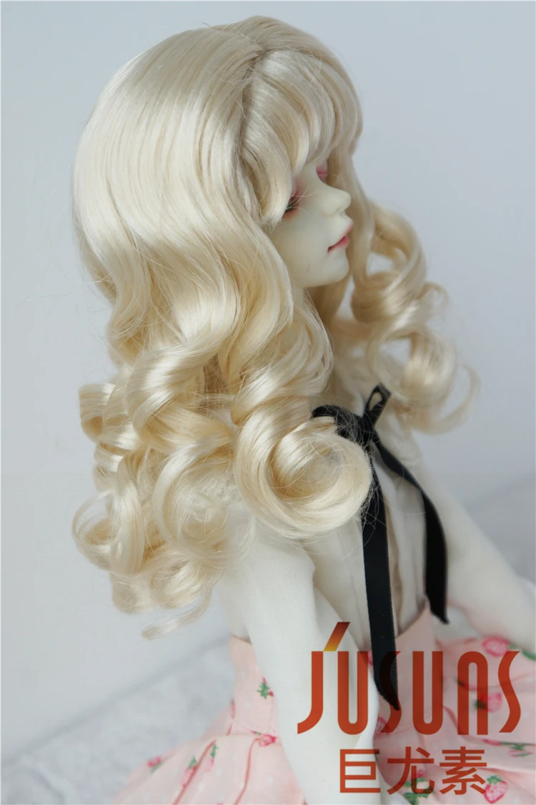 JD038 MSD синтетический, мохеровый, для куклы парик 1/4 ластик парик с длинными кудрявыми волосами для кукол BJD Размер 7-8 дюймов статуэтки парики