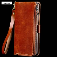 For Apple iPhone 8 Factories Customize Multi-function Genuine Cowhide Leather Case For iPhone8 Luxury Flip Mobile Phone Bag