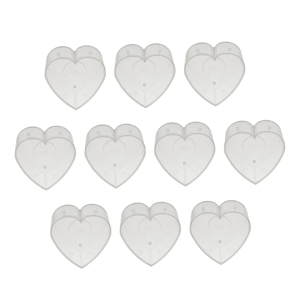 200pcs Pre-waxed Candle Wicks and 10pcs Plastic Clear Heart Tealight Cups Empty Case Container Holder for Candle Making