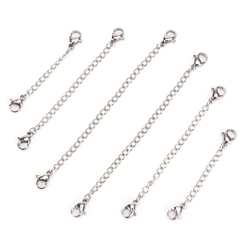 

Silver Gold Color Necklace Bracelets Anklets Extension Chain For DIY Jewelry Making Materials 50mm/75mm/100mm Newest