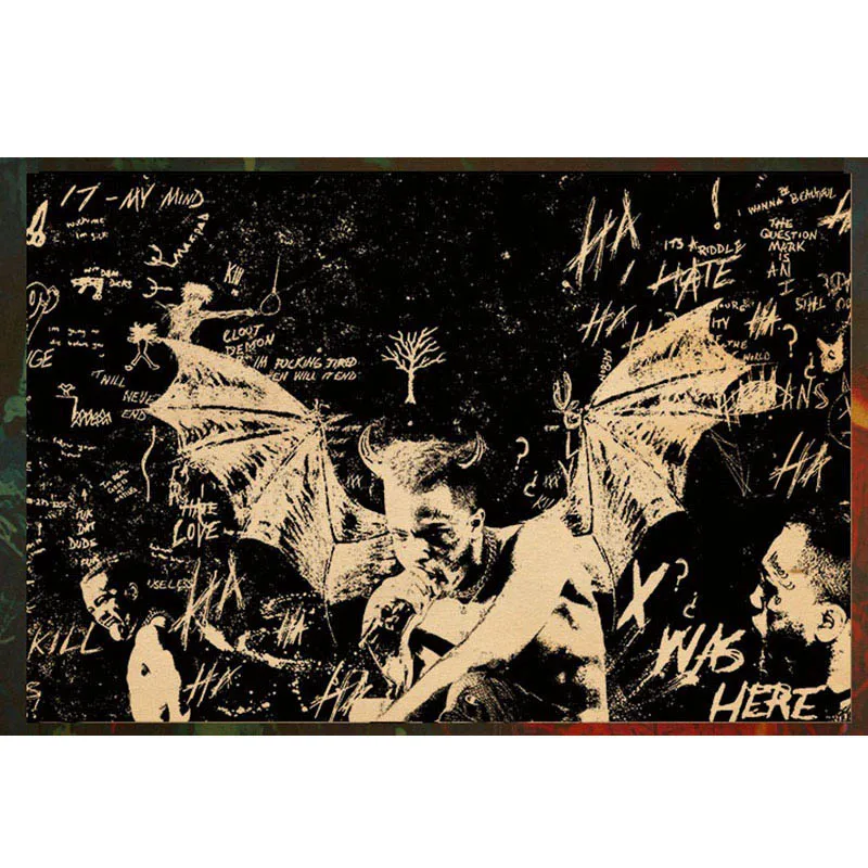 Уютный момент Рэппер XXXTentacion Lil Peep плакат крафт-бумага настенный художественный плакат и принт винтажный рисунок ядро Настенный декор S099
