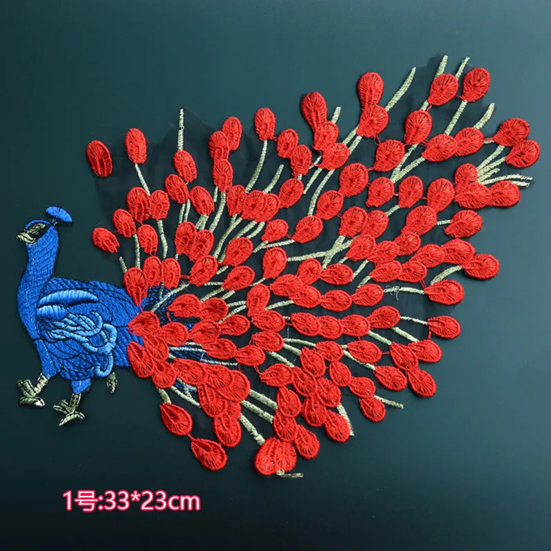 

Hand Embroidery DIY Peacock Gauze Decorative Applique Patches for cheongsam Patch Stickers Retro Fashion Accessories