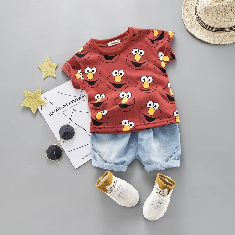 

2019 new children's Korean version of the suit, alphabetical hat, protective suit, two pieces of trousers