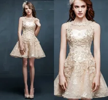 High Quality Flowers Appliques Short/Mini Bridesmaid Dresses 2016 New Popular Wedding Party Dress