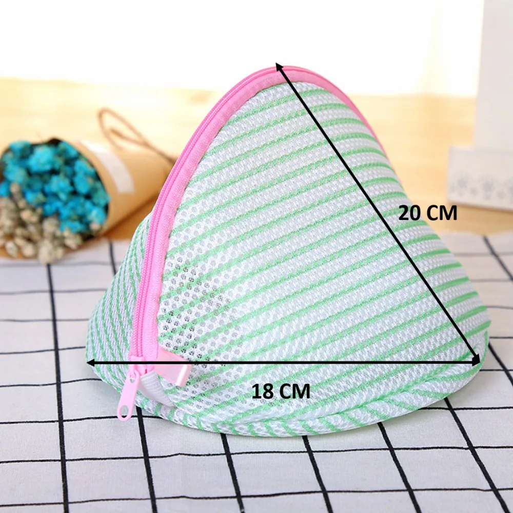XZJJA Thinnet Stripe Laundry Bags Clothing Underwear Bra Socks Washing Machine Mesh Bag Zipper Washing Pouch Protector Net Case