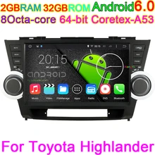 Octa Core HD 1024*600 Pixels10.2 “auto-PC Android 6.0.1 Auto DVD Für Toyota Highlander Kluger 2008-2012 Mit Stereo Radio OBD DV