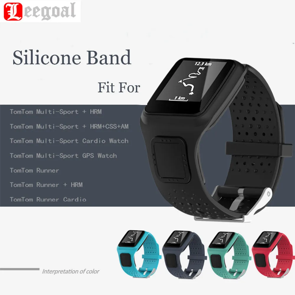 

Leegoal 5 Color Replace Strap Silicone Band For TomTom Multi-Sport GPS+HRM Series Smart Bracelet Smart Watch Replacement Straps